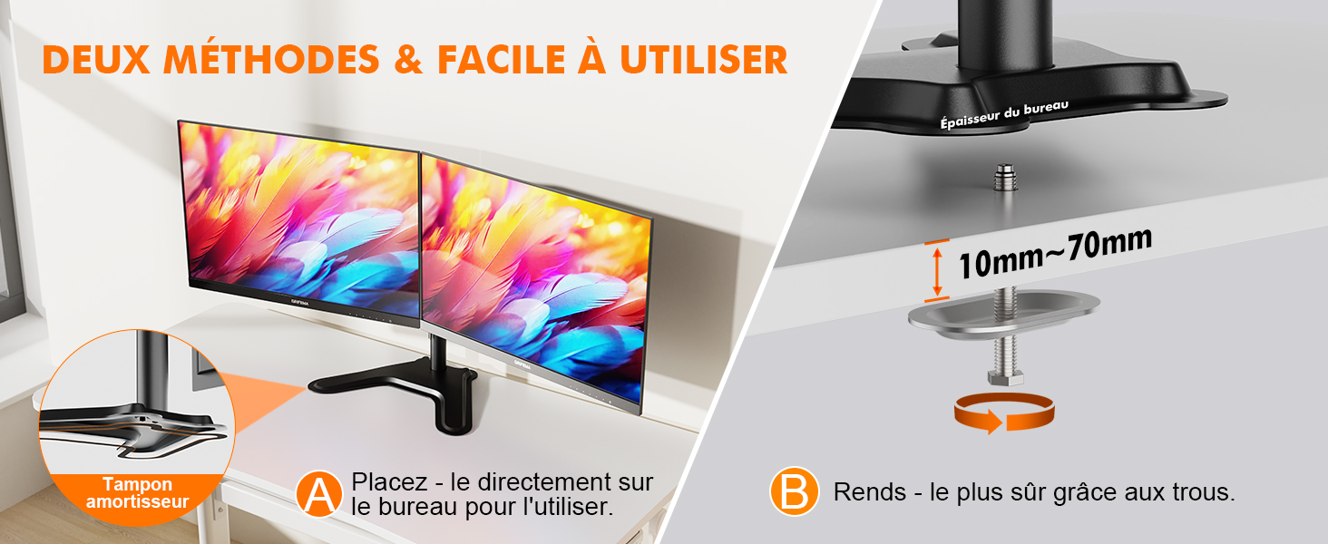 bras double ecran pc