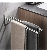 Dvocel Porte-serviettes autocollant sans perçage Porte-serviettes en acier inoxydable 304 brossé Double Han...