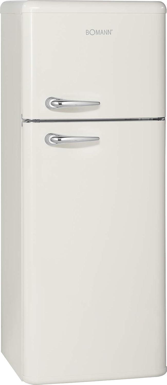 Bomann - DTR 353.1 série rétro - 208L double porte, poignées chromées