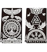 Artoid Mode Noir Viking Arbre de Vie Corbeau Casque de révérence Torchons de cuisine Torchons de vaisselle,...