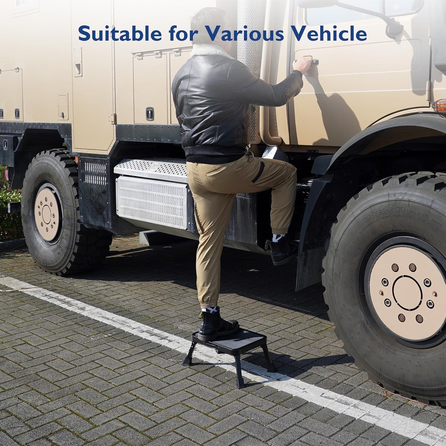 BONTEC - Marche pied pliable métal - 150kg, antidérapant, portable