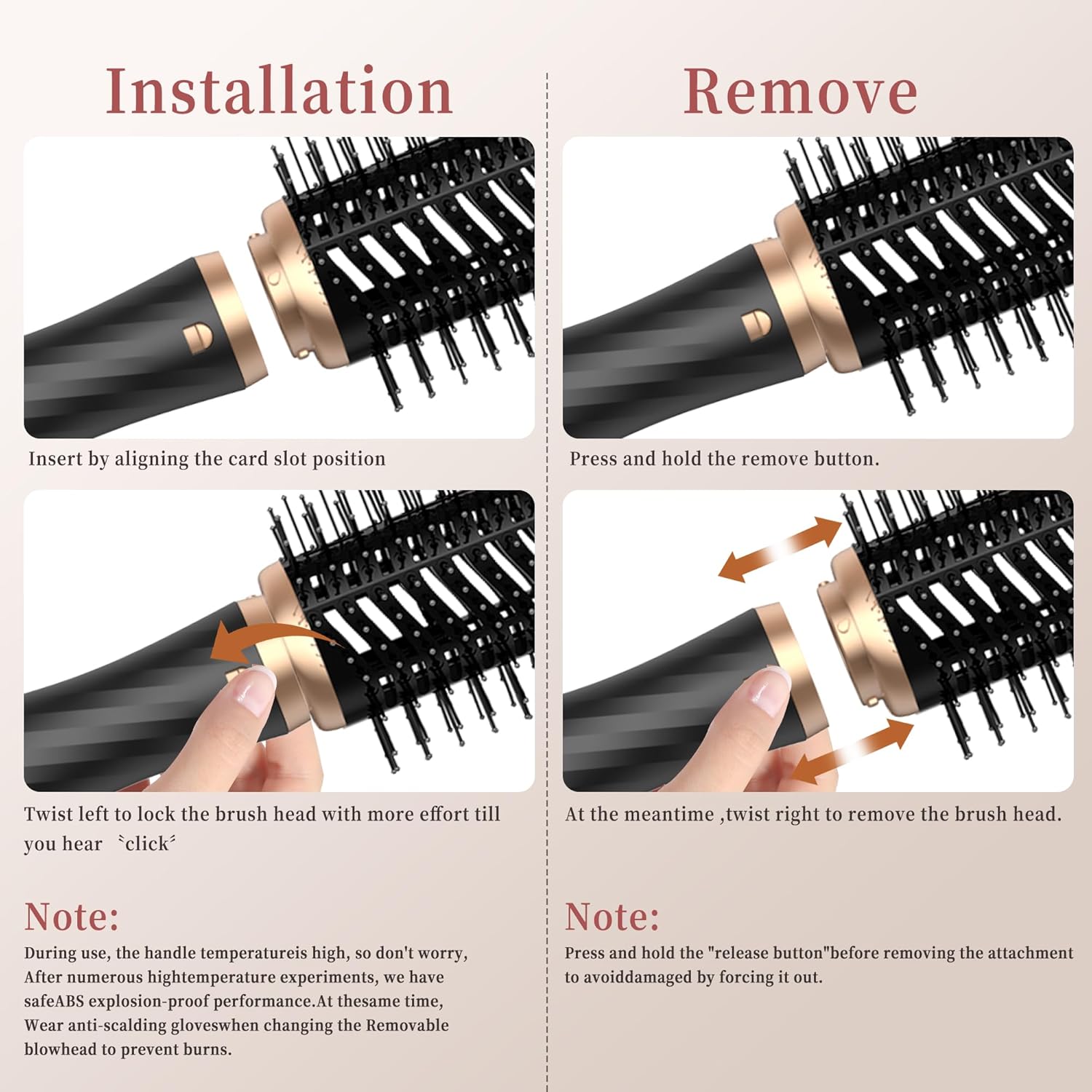 Brosse soufflante multifonction 6 en 1, sèche, lisse, boucle, OKWRAP