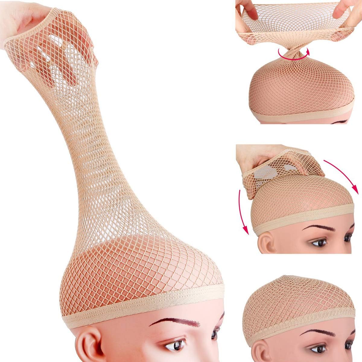 Dreamlover - Filet à perruque nude 2 pièces - maille respirante, idéal cheveux longs