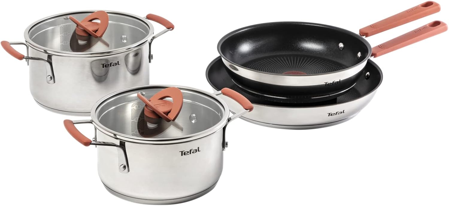 Tefal - OPTI'Space - batterie 6 pcs inox/antiadhésif, induction, G720S604