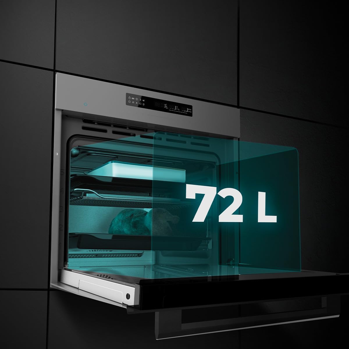 Cecotec - Bolero Hexa SM406000 - 60cm - four encastrable 72L, 12 fonctions, Steak et Pizza Master, Steam, A+ - SM406000