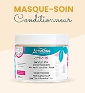 en pot blanc avec des accents bleu sarcelle et rose. Le produit comporte du texte en français et en anglais.