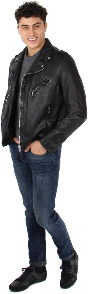 Schott - Perfecto cuir homme - coloris noir - coupe classique, ref_47534