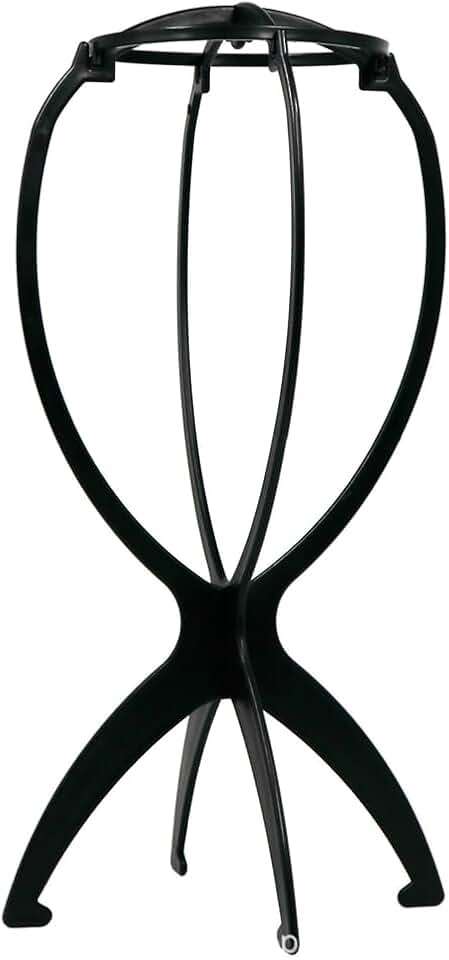 Support de perruque - pliable portable, amovible, noir, rangement optimal