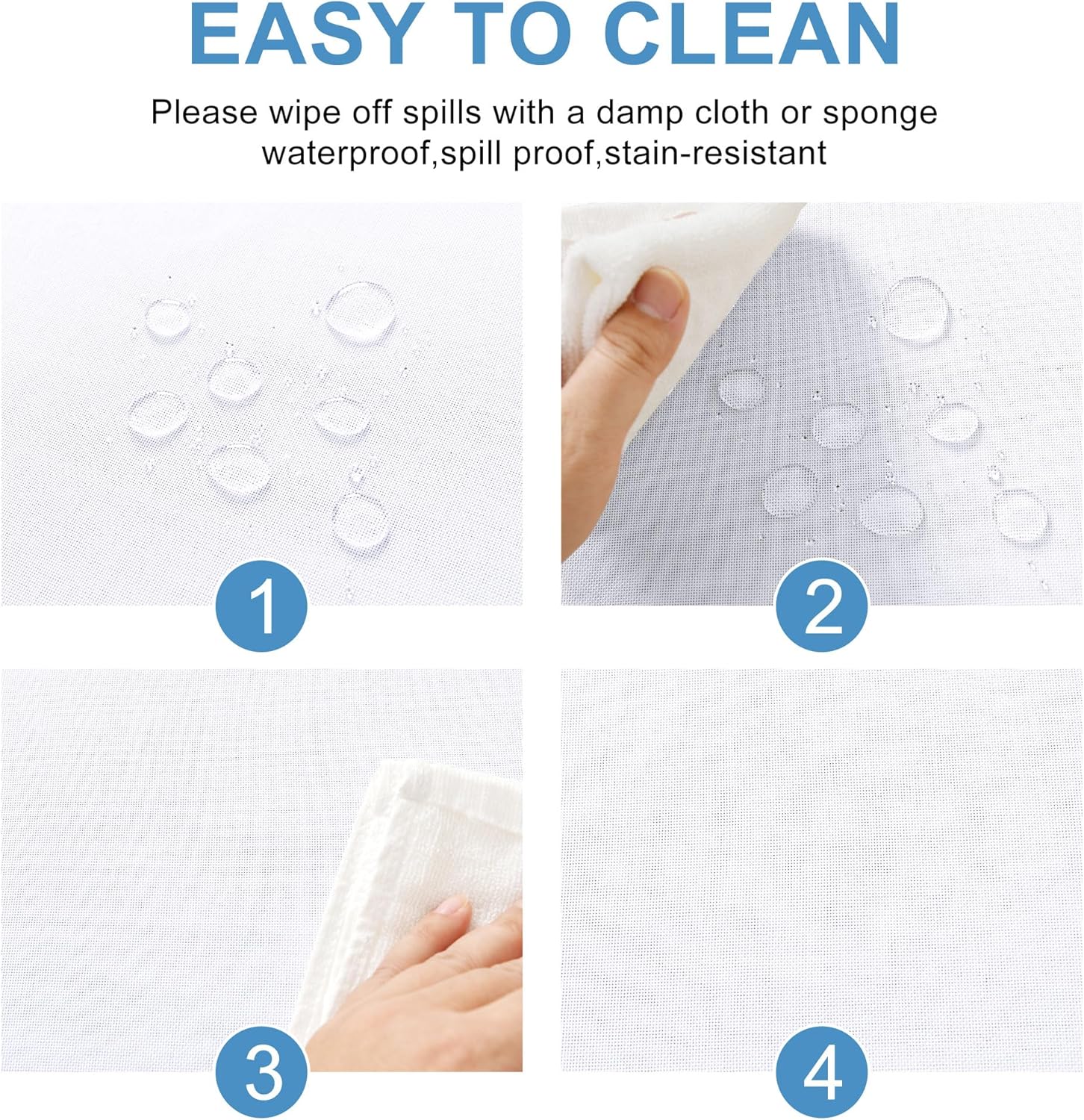 DWCN - nappe aspect lin 135x135cm, lavable, imperméable, anti-tache DWCN