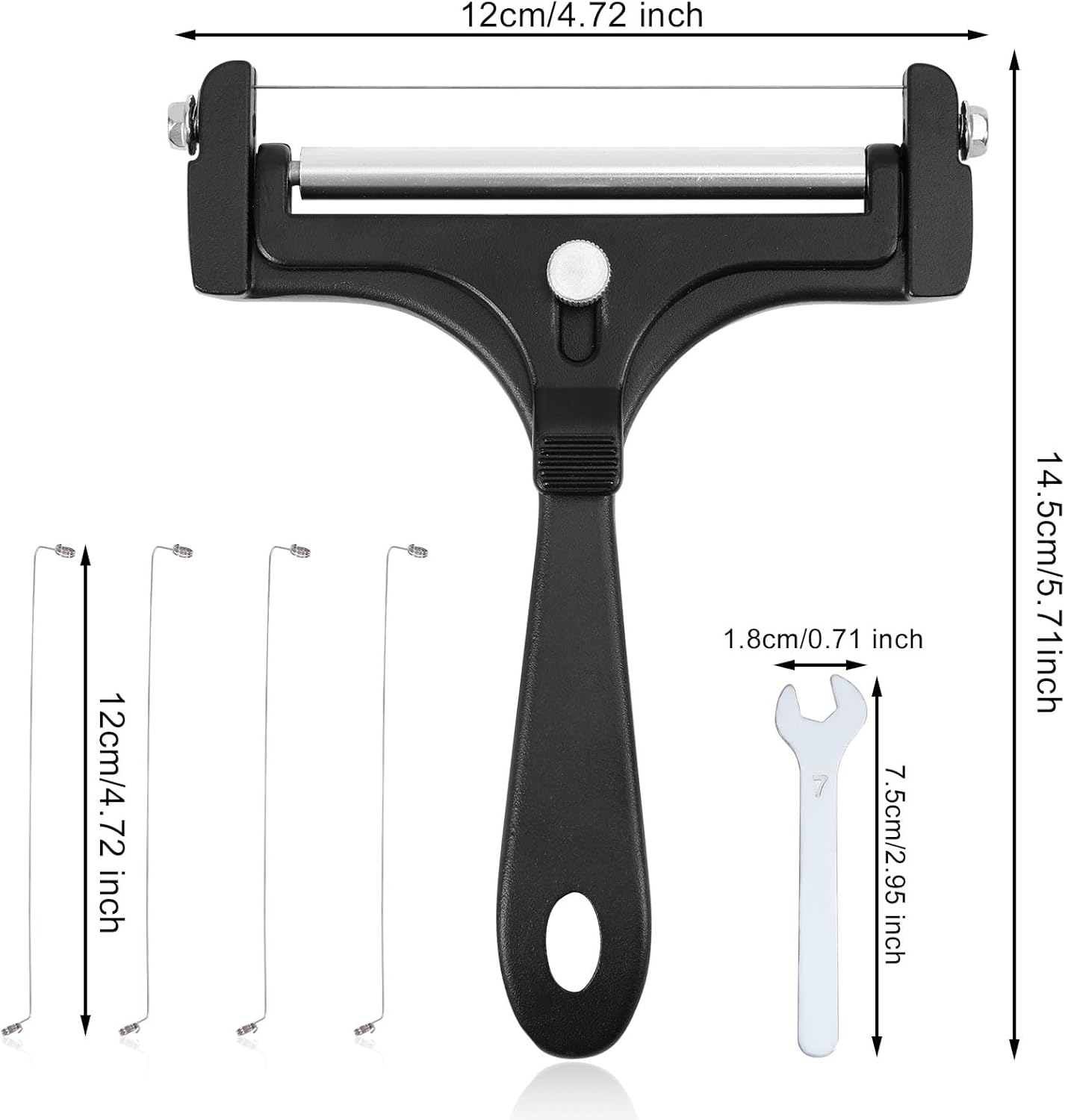 Gosknor - kit coupe-fromage inox réglable, 8 fils, portable