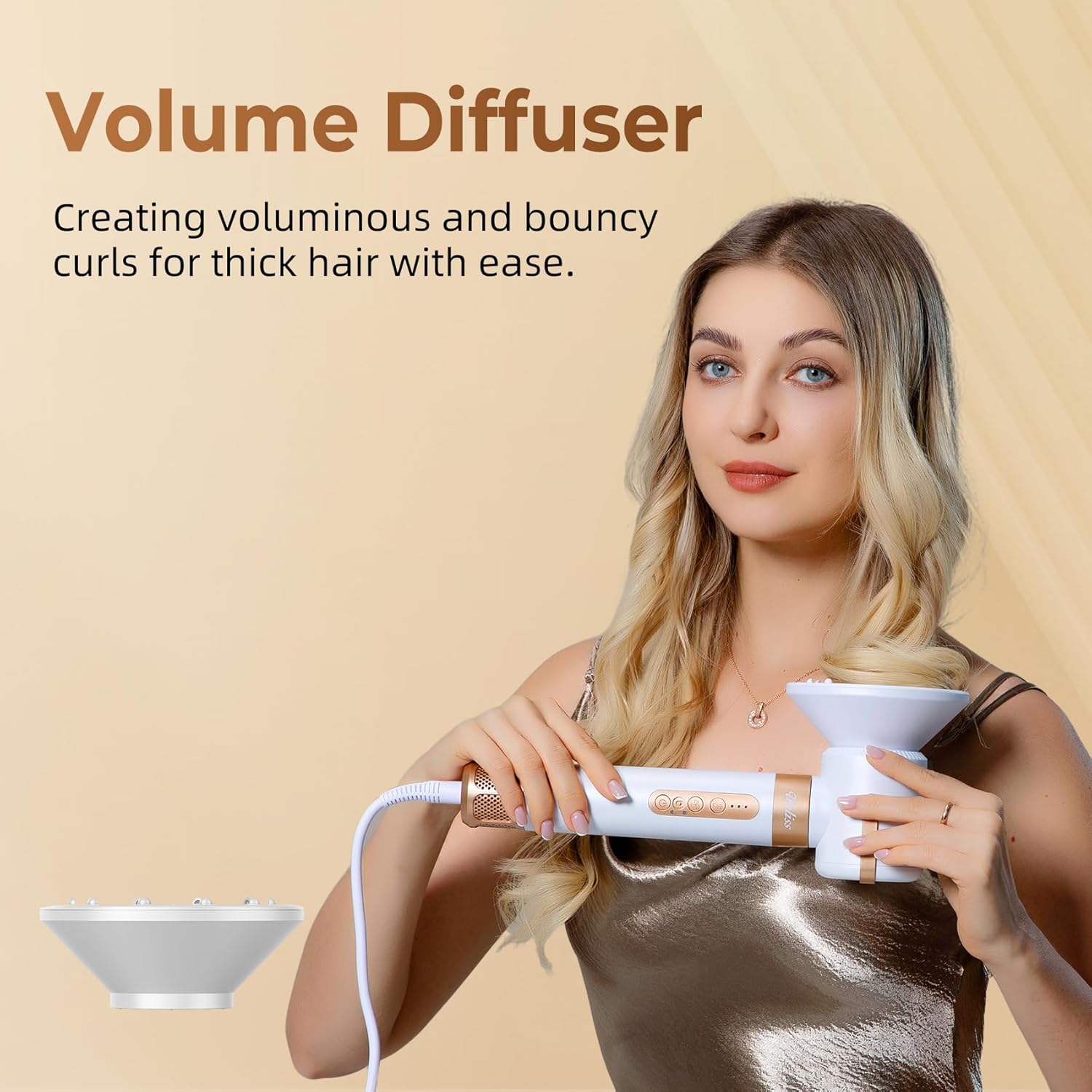 UKLISS - Air Styler 7 en 1 - brosse, boucleur, diffuseur - séchage rapide