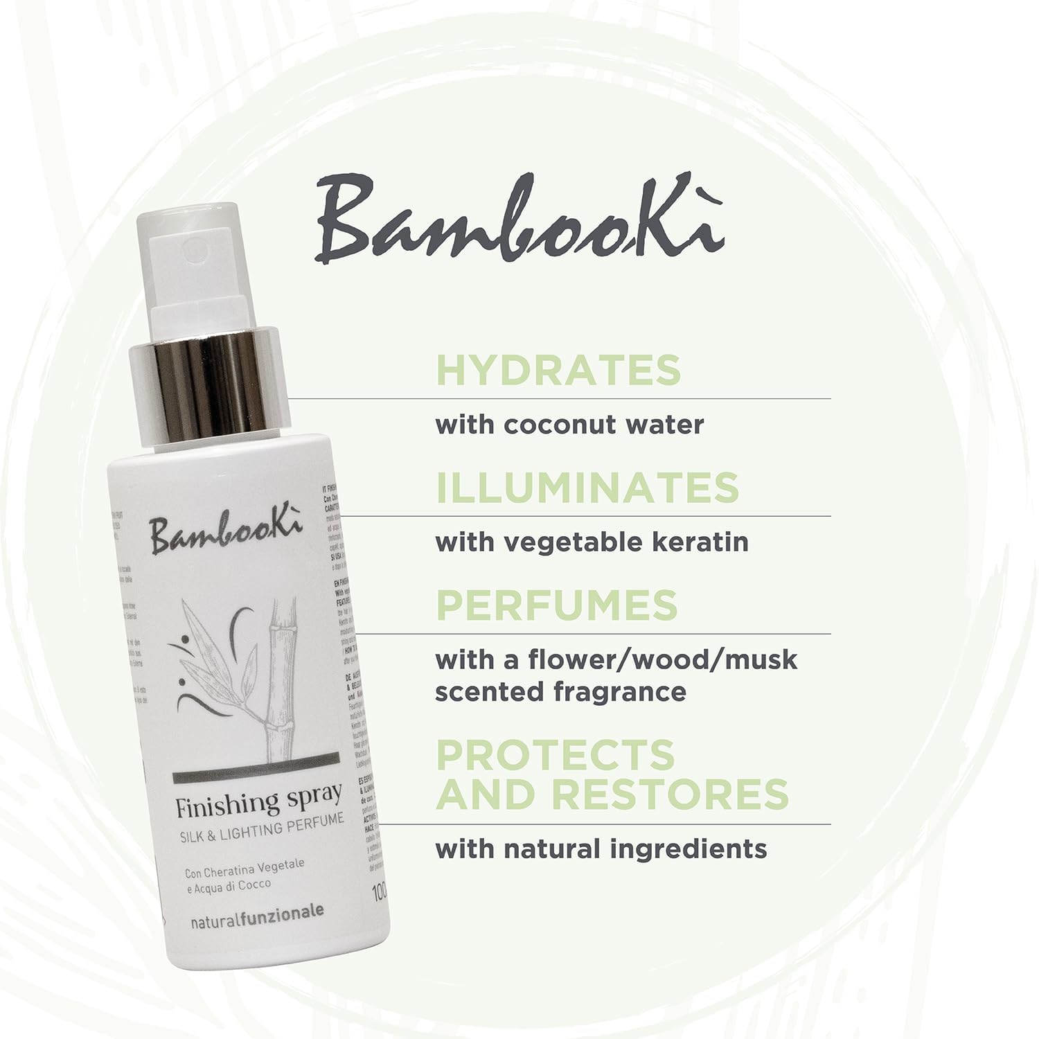 BambooKì - Silk & Lightning - 100ml - brume cheveux à la kératine végétale, eau de coco, parfum longue tenue