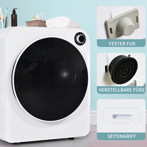 Sèche-linge mural 3kg, 830W, inox, 5 programmes, 62dB, compact