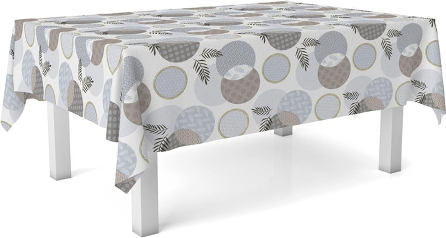 Nappe en toile cirée - rectangulaire 220x140 cm - blanche, anti-taches, imperméable