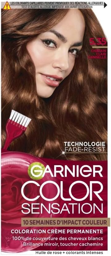 Garnier - Color Sensation châtain clair cannelle - crème permanente - couvre 100% cheveux blancs, durée 10 semaines