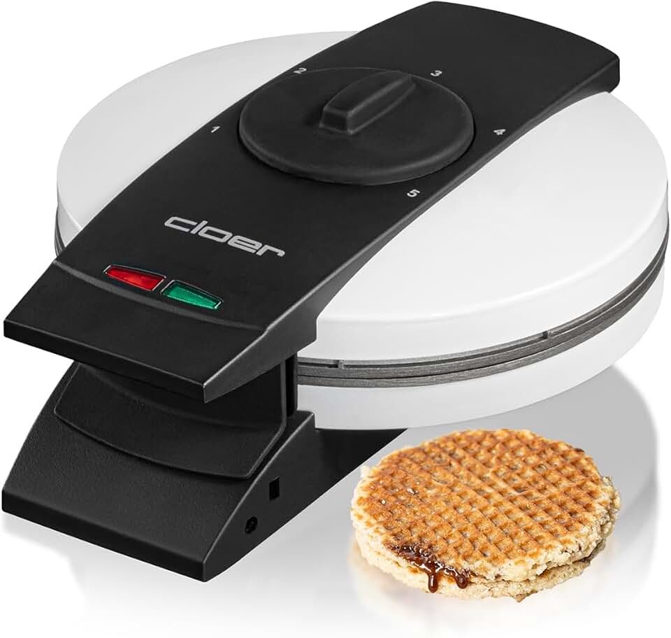Cloer - gaufrier 1641S - 14,5 cm - 850W, cuisson réglable, lumière