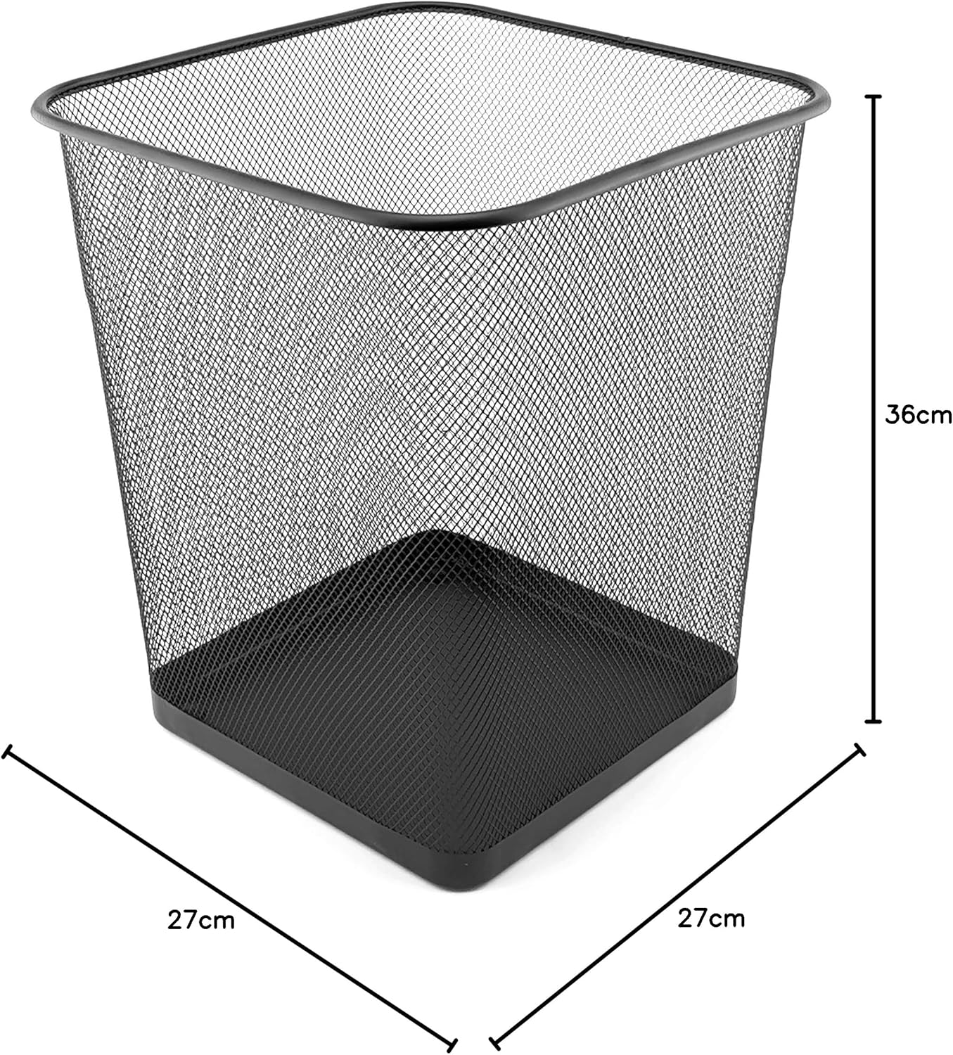 D.RECT - Corbeille Treillis Métal 18L - lot de 2, maille fine, noir