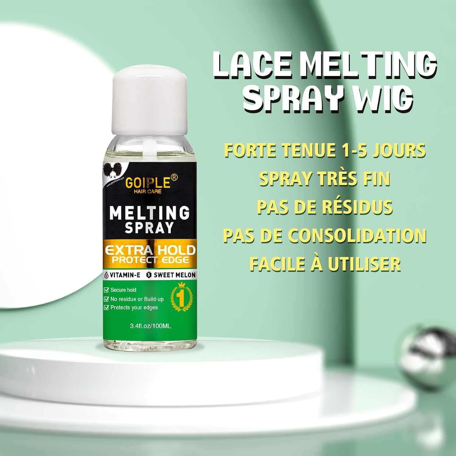 Spray lace melting - fixation sans colle, 3,4 oz - tenue longue durée