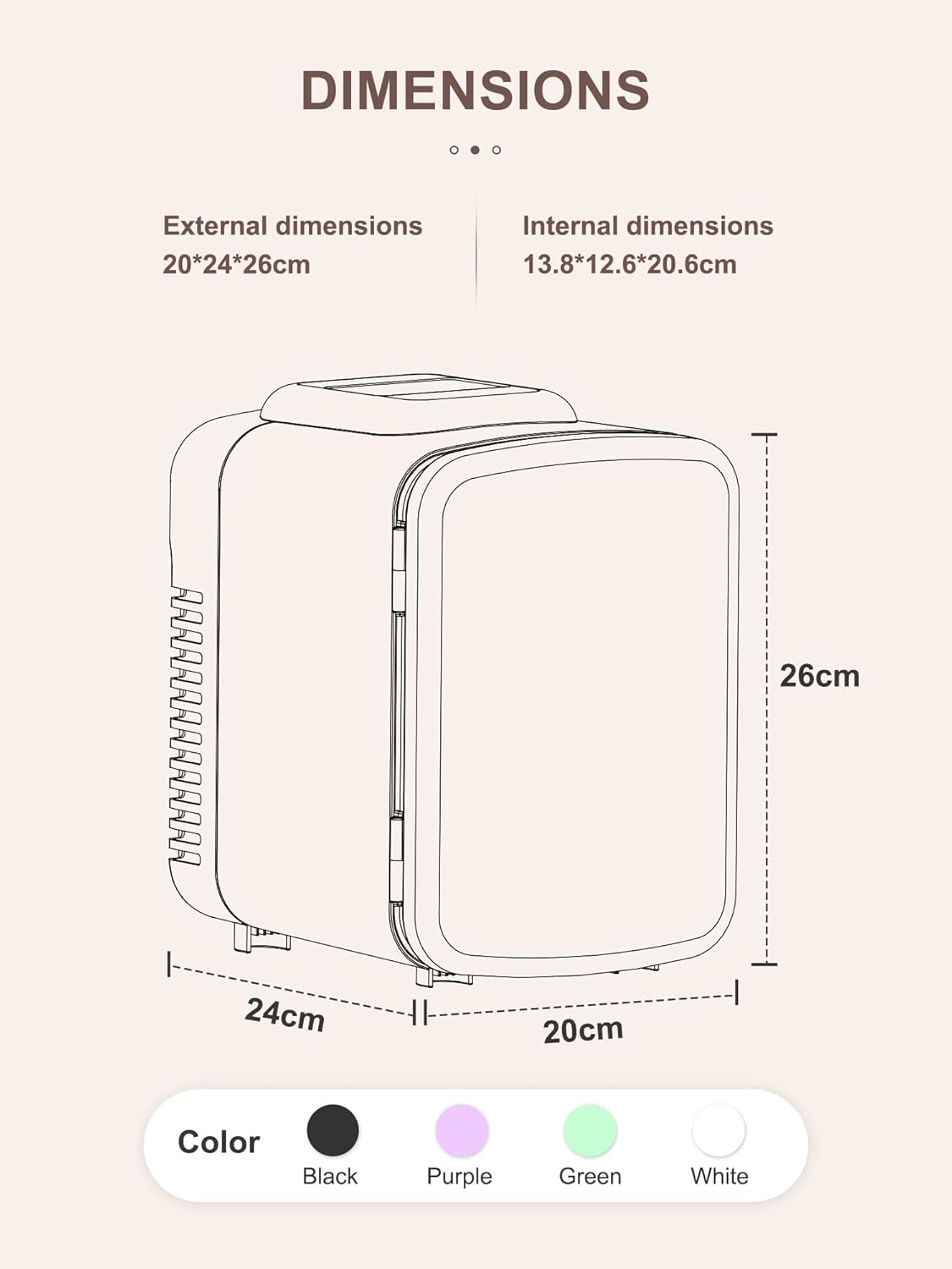 Reemix - Mini Frigo Série 4L, 240V/12V, chaud/froid, silencieux, 6 canettes