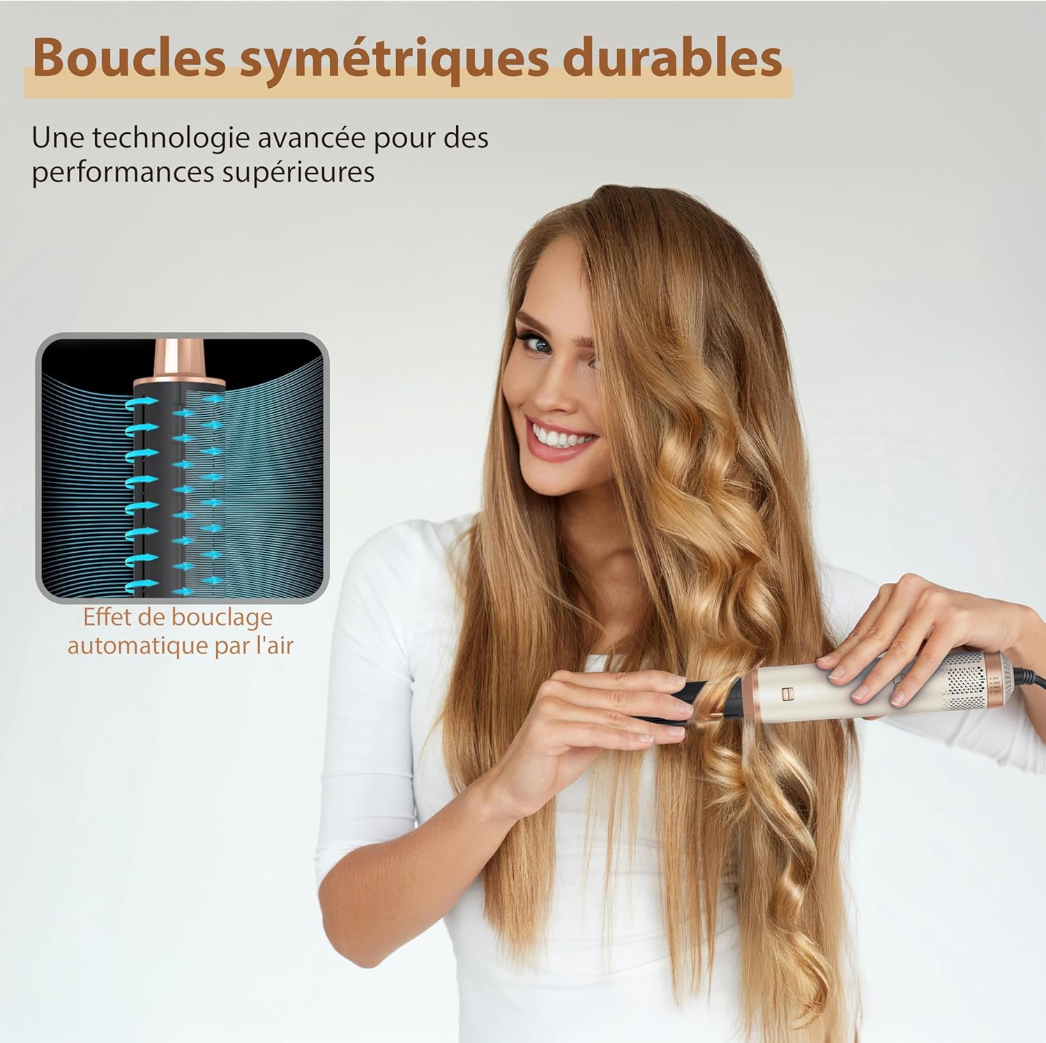 Golden Goods - Multistyler Sandstone - 5 accessoires - Sèche-cheveux coiffant 5-en-1