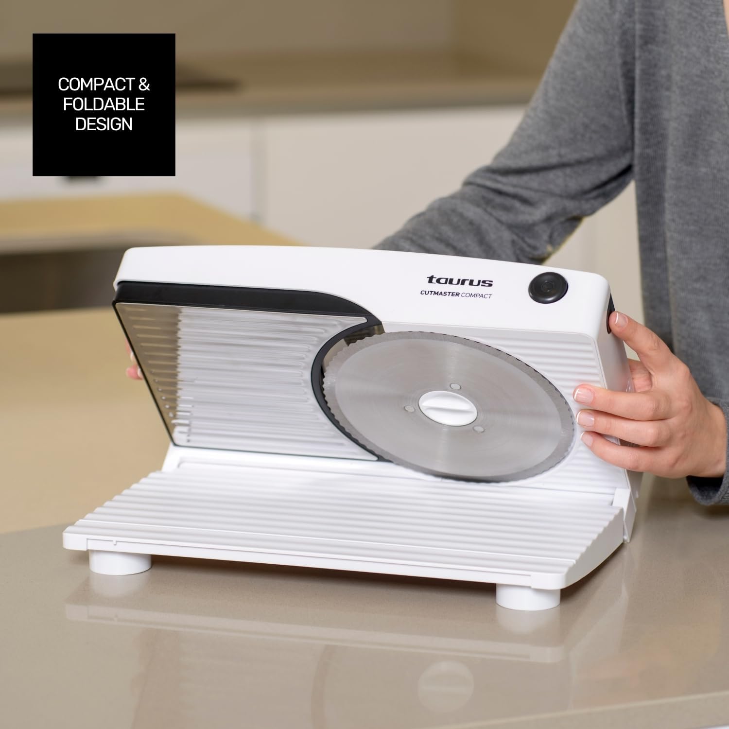 Taurus - Cutmaster Compact - 17 cm - trancheuse électrique 100W, découpe 1-15 mm, table pliable, sécurité