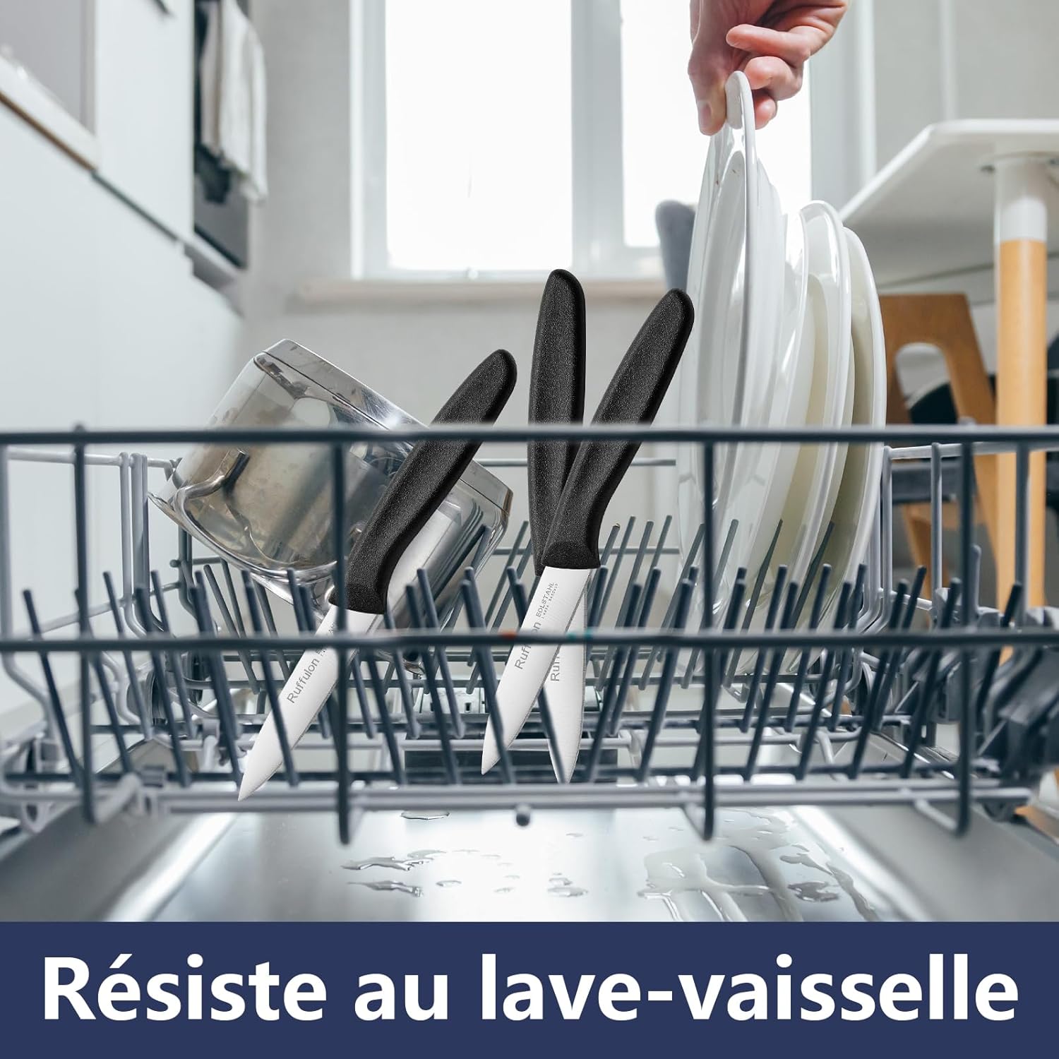 Ensemble de couteaux à légumes - 6 pièces inox - manche ergonomique, lavable, lame tranchante