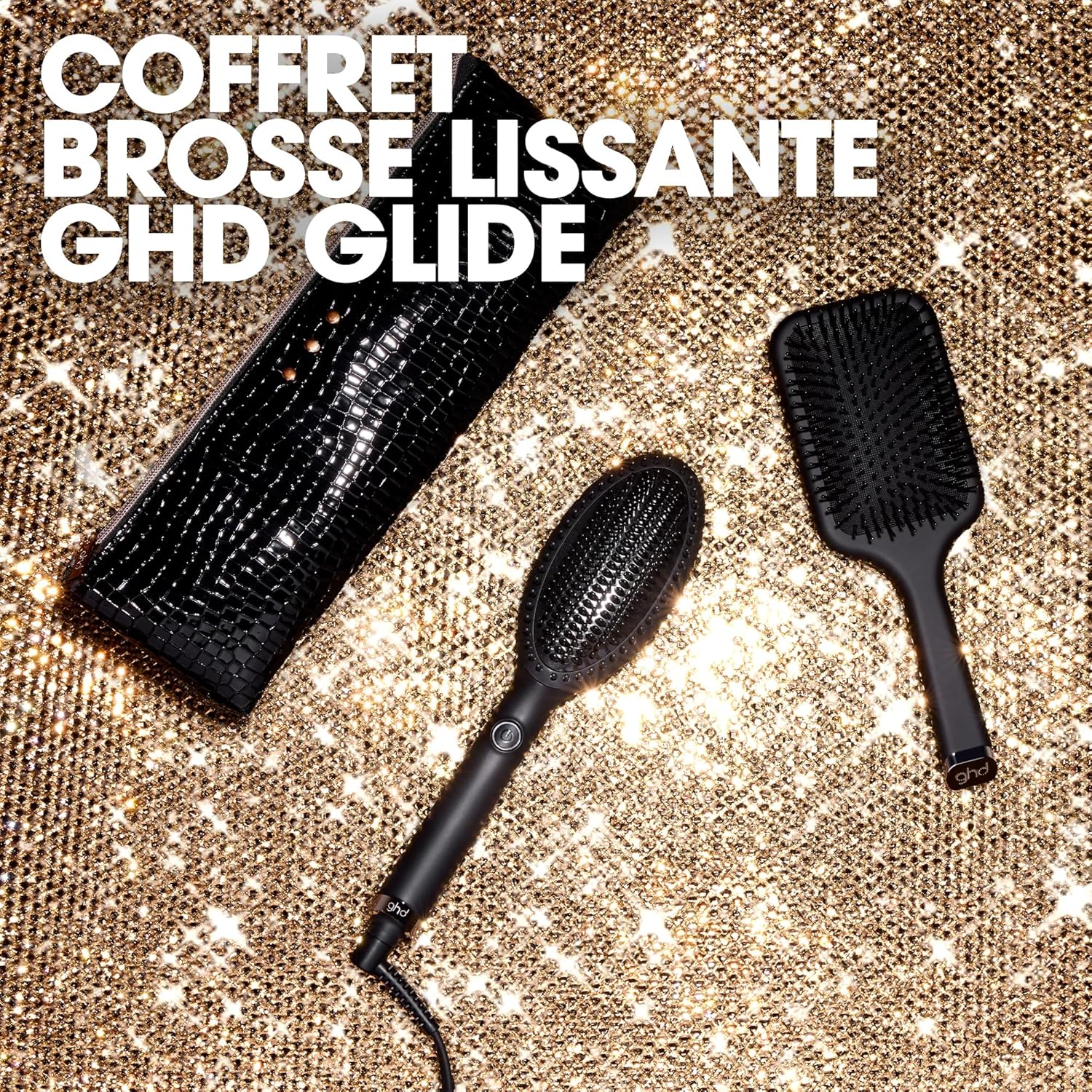 ghd - Glide Brosse Lissante - chauffe rapide, volume préservé - tous types cheveux - pochette incluse