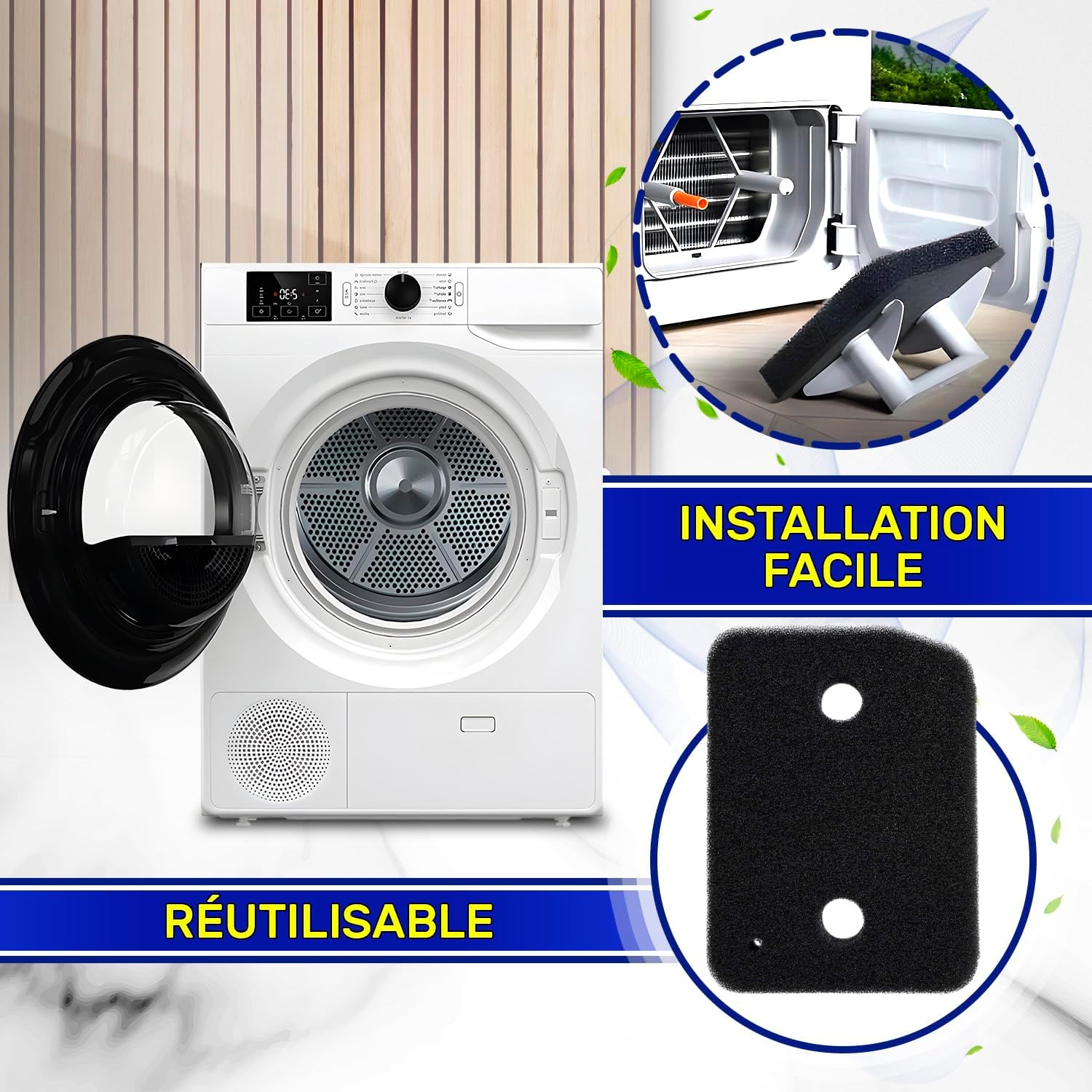 Filtre sèche-linge universel - lot de 4 - lavable et réutilisable