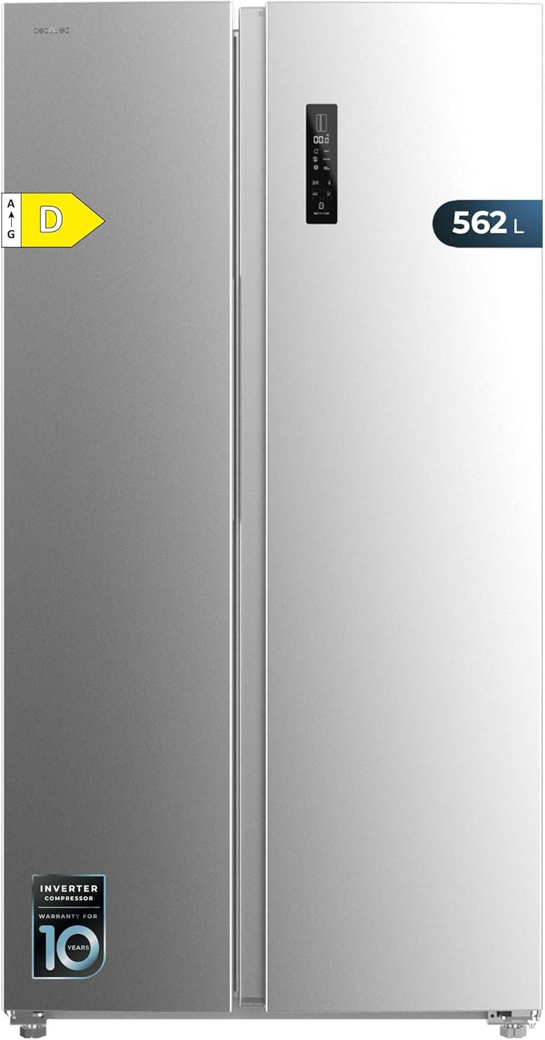 Cecotec - Bolero CoolMarket SBS 562 - 562L - No Frost, Inox, Classe D, modes Eco/Vacances, SBS 562