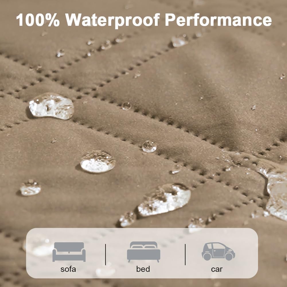 DUJUIKE - housse canapé imperméable, antidérapante, 76-180 cm, Brun DUJUIKE