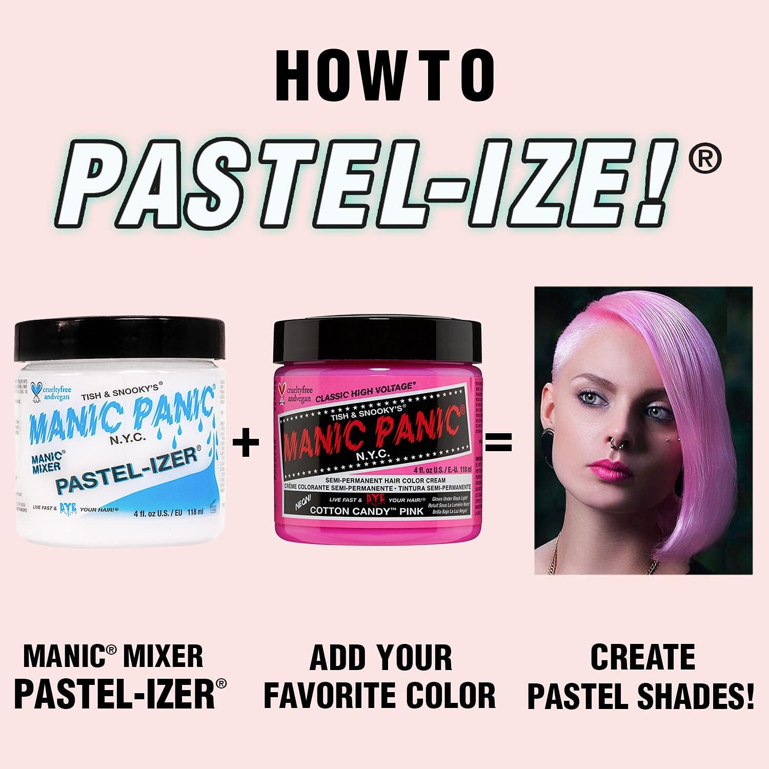 Manic Panic - Crème pastelissante - 118ml - vegan, sans cruauté, couleur capillaire semi-permanente