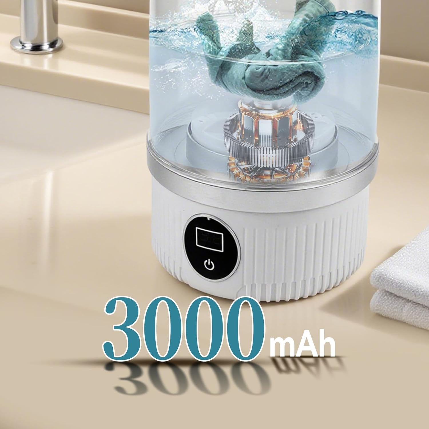 Mini machine à laver portable - 2 modes - compacte - rechargeable sans fil