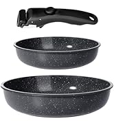 GiPP Ensemble de casseroles et poêles antiadhésives en céramique - Set de cuisine avec poignées amovibles,...