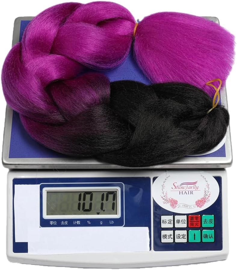 Showjarlly - tressage synthétique 61 cm - lot de 3, 100g/pc