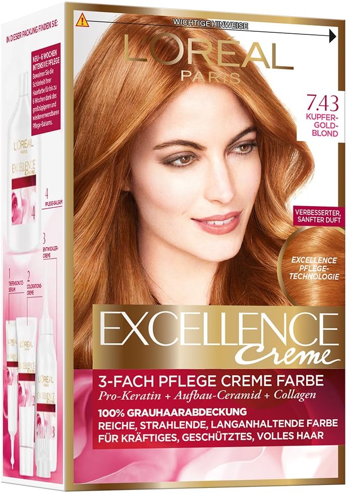 L'Oréal Paris - Excellence Crème - coloration crème cheveux, soin 3 étapes