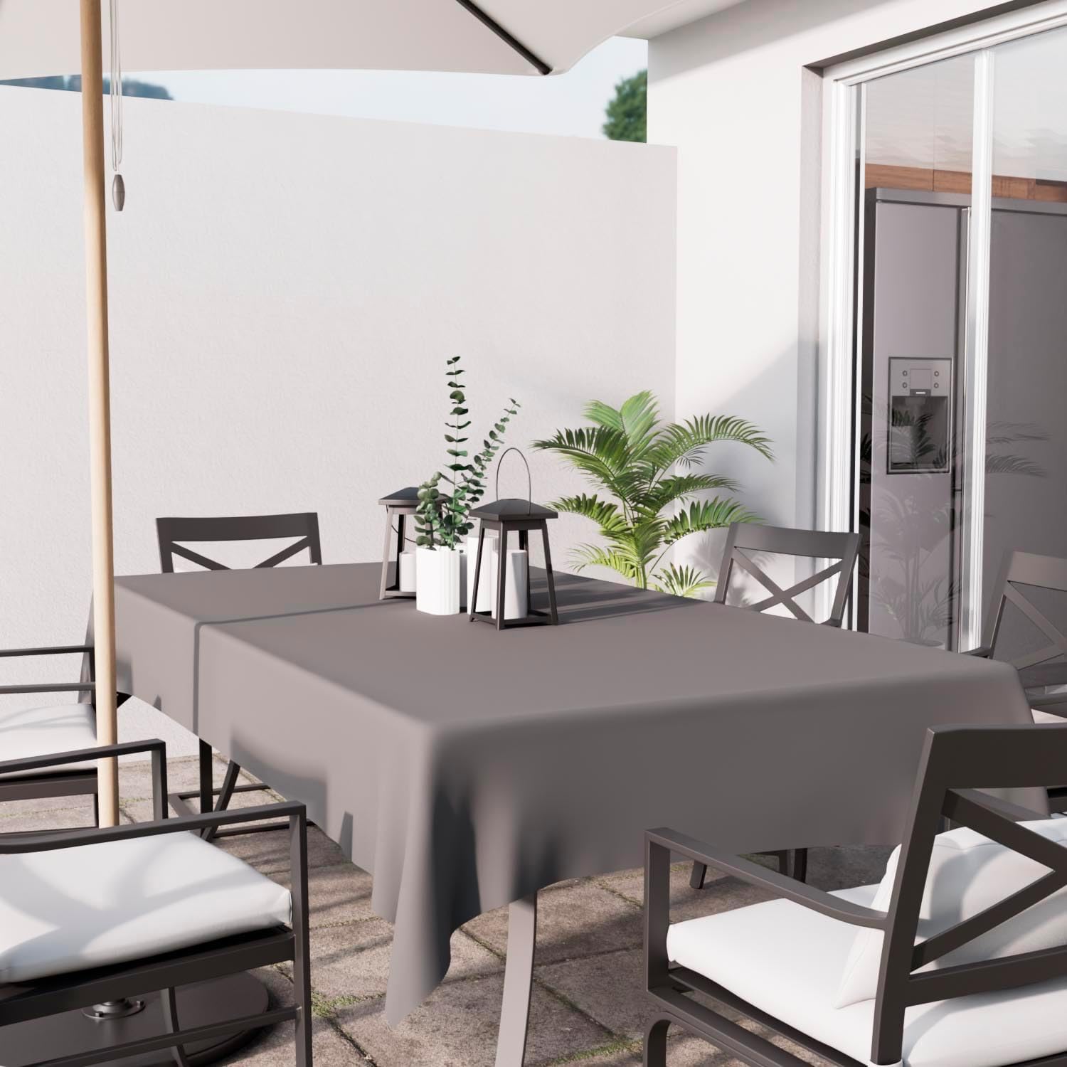 Soleil d'Ocre - Nappe rectangle anti-taches - 140x300 cm - polyester gris