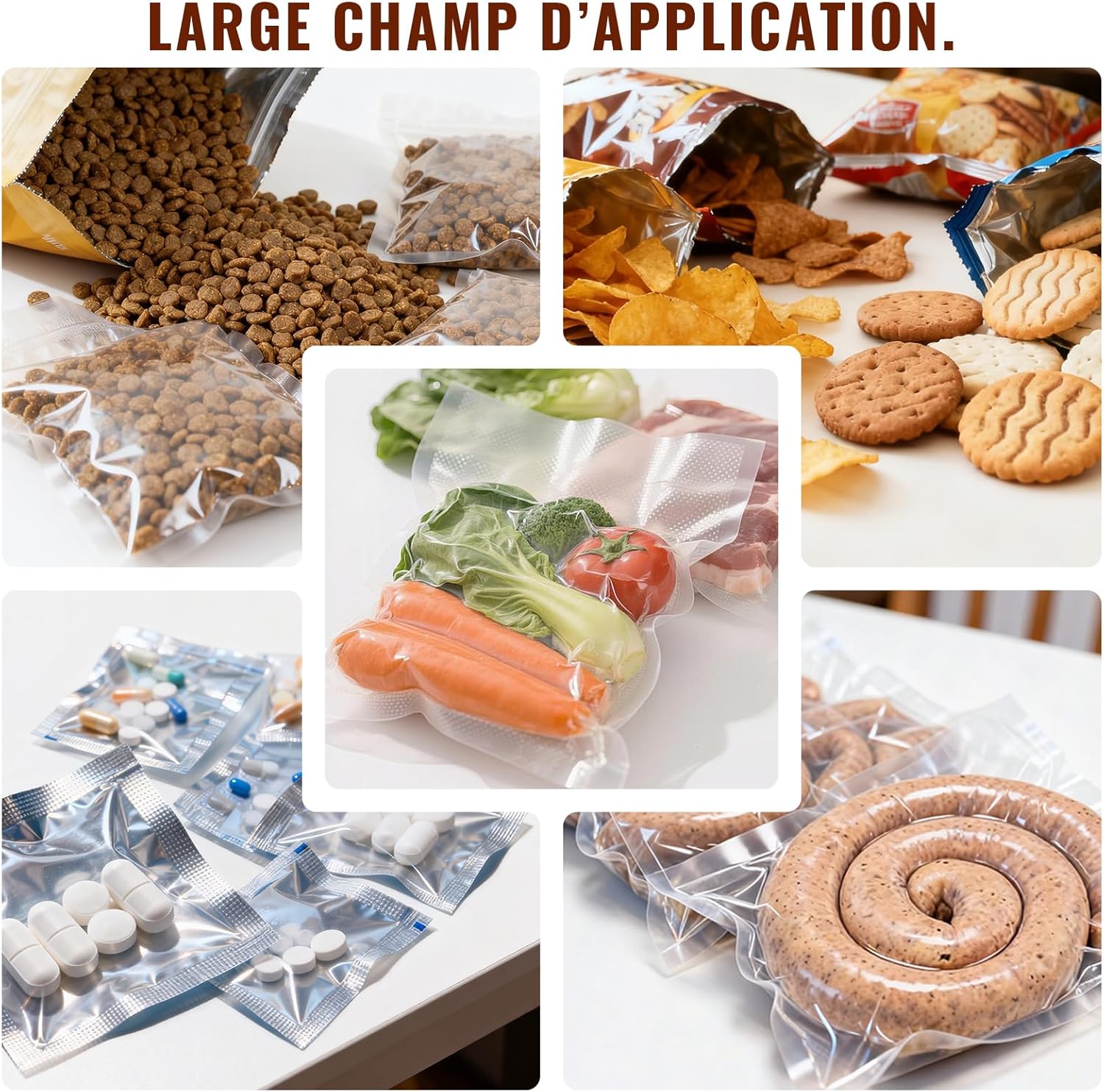 Machine sous vide alimentaire - 20L/min, 90kPa, double pompe, coupe-sacs