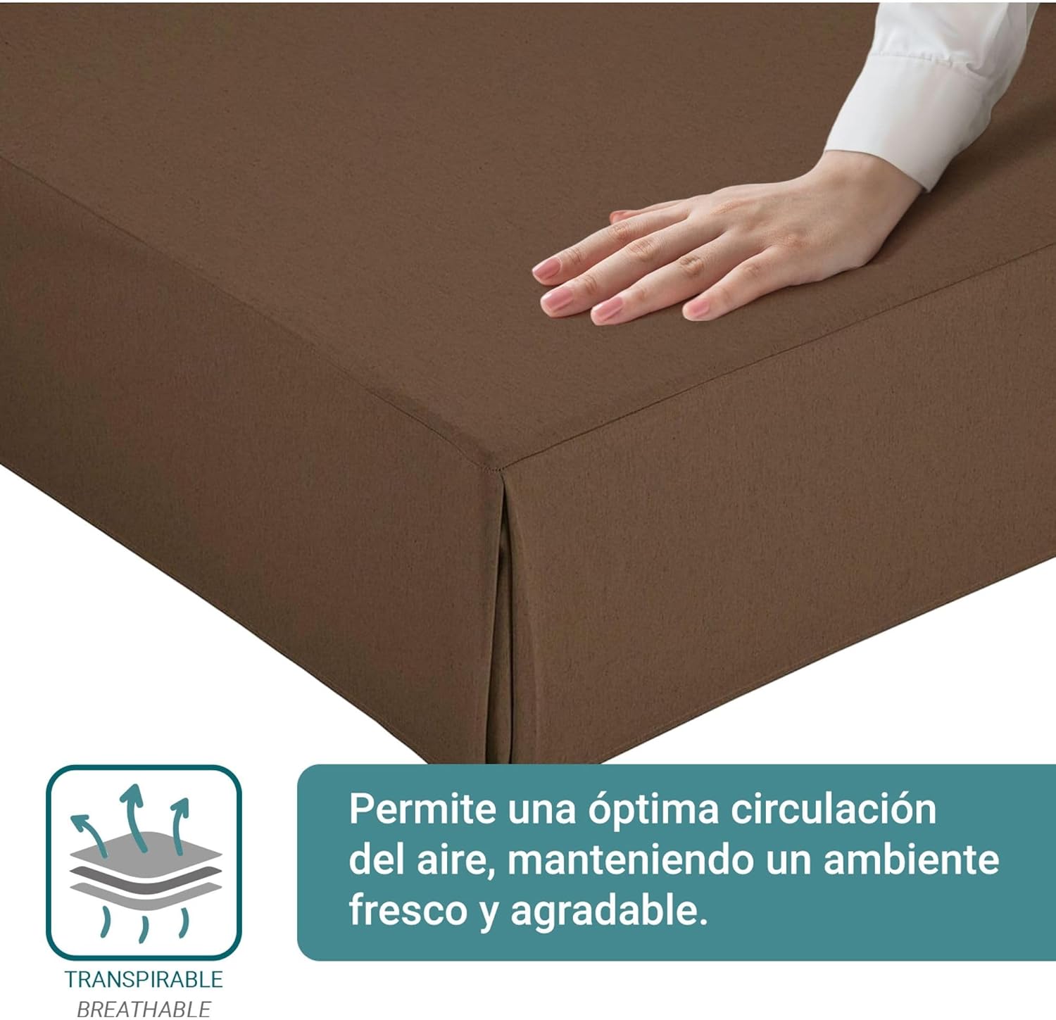 Housse de canapé - 150x190/200 cm - marron, antidérapante et respirante