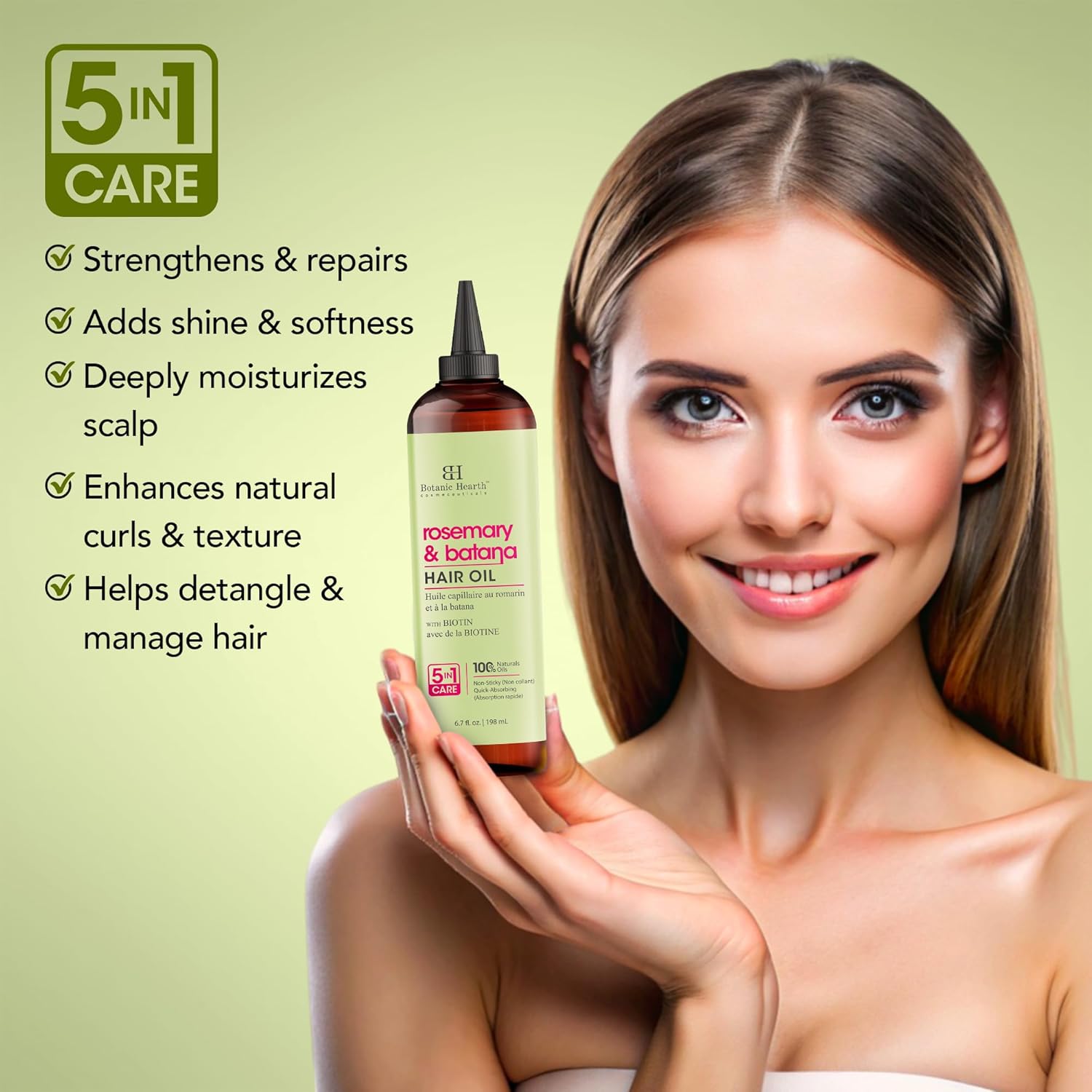 Botanic Hearth - huile capillaire romarin/sureau - 200ml - cheveux forts, sans paraben