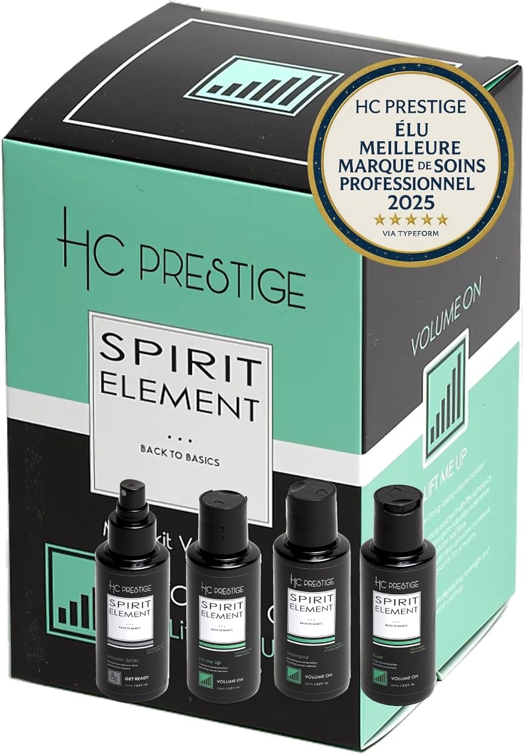 Mini Kit Capillaire – Routine Volume Pro – 4x100ml, naturels, sans sulfate, cheveux fins