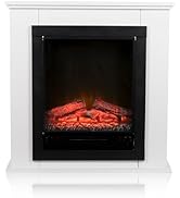 alpina Cheminée Électrique avec Manteau Geneva - avec Effet de Feu - 2 Lampes LED - 1800W - Blanc