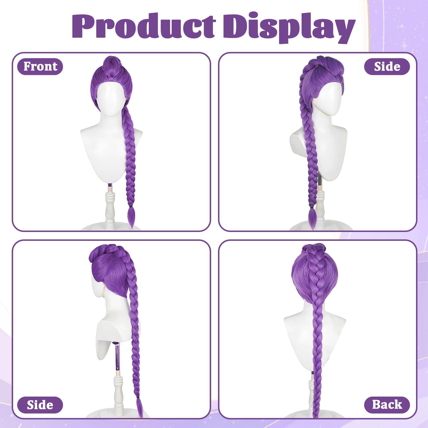 Perruque enfant - Chasseur violet - Taille junior - Accessoire réaliste pour Halloween et carnaval