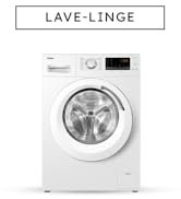 Trois machines à laver blanches identiques à chargement frontal, présentées sous différents angles, mettant en valeur la conception circulaire de la porte et du panneau de commande.