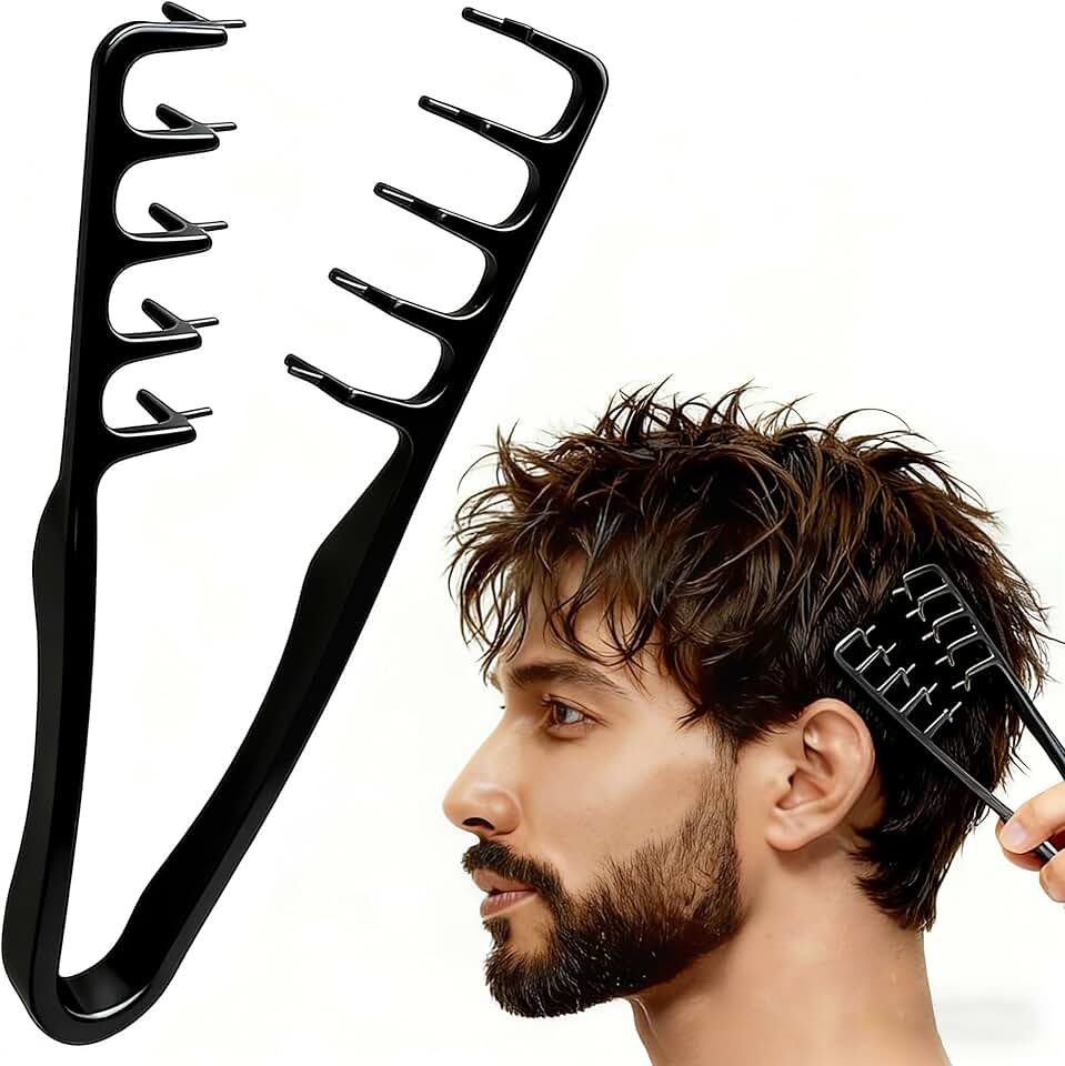 Peigne coiffant pliable homme - dents larges, volumisant racines - praticité et style