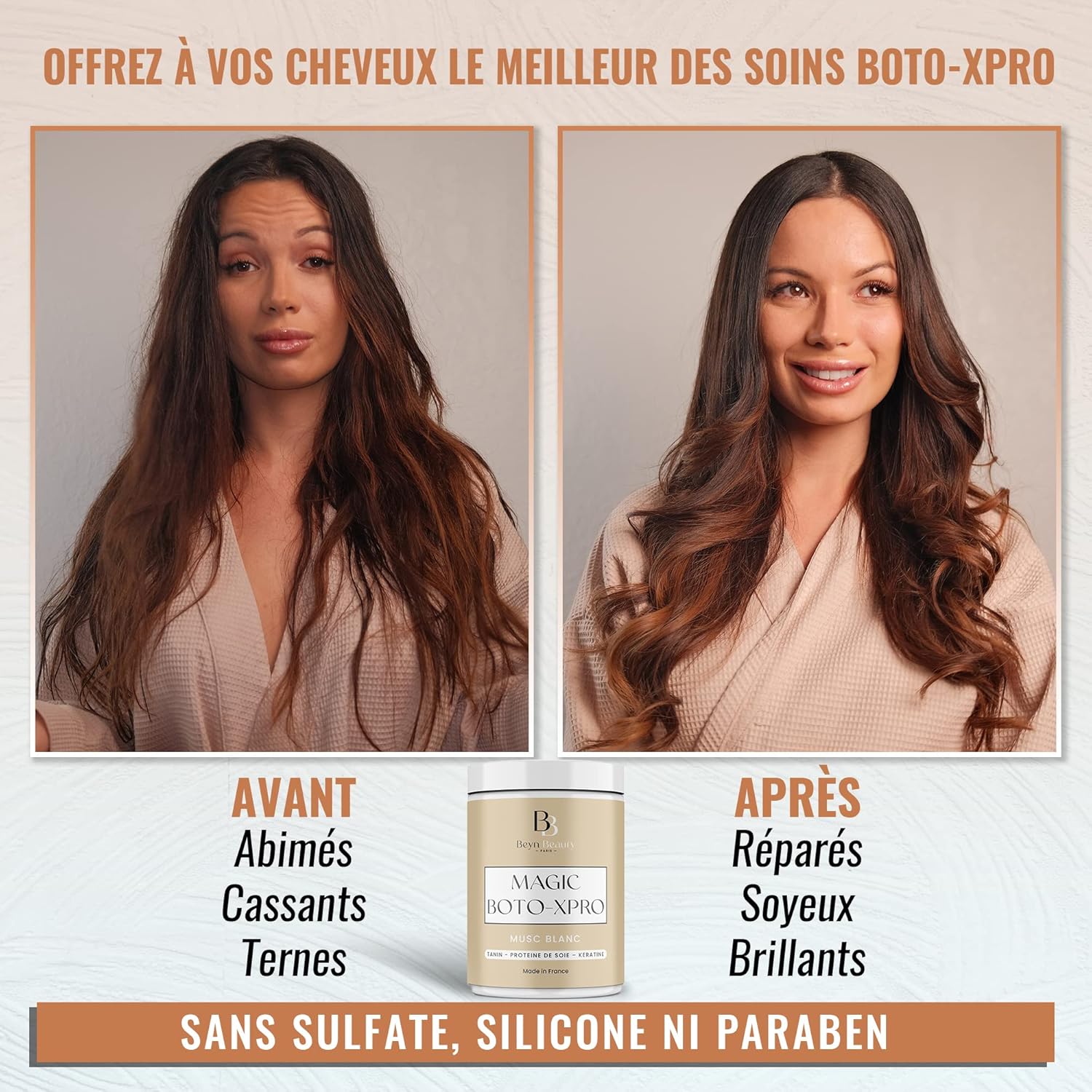 BOTOXPRO - Capillaire professionnel 1000ml - kératine, acide hyaluronique, tanin, musc blanc