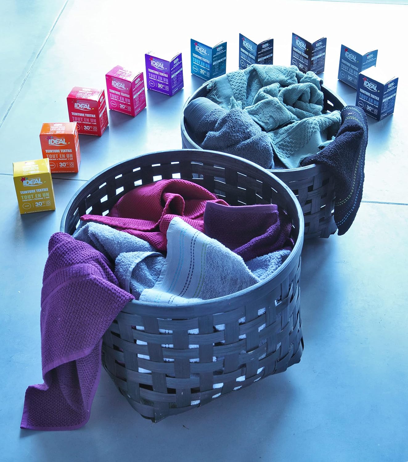 IDEAL - Kit Teinture Mini Jaune 230g - Textiles coton/lin/soie, sel inclus