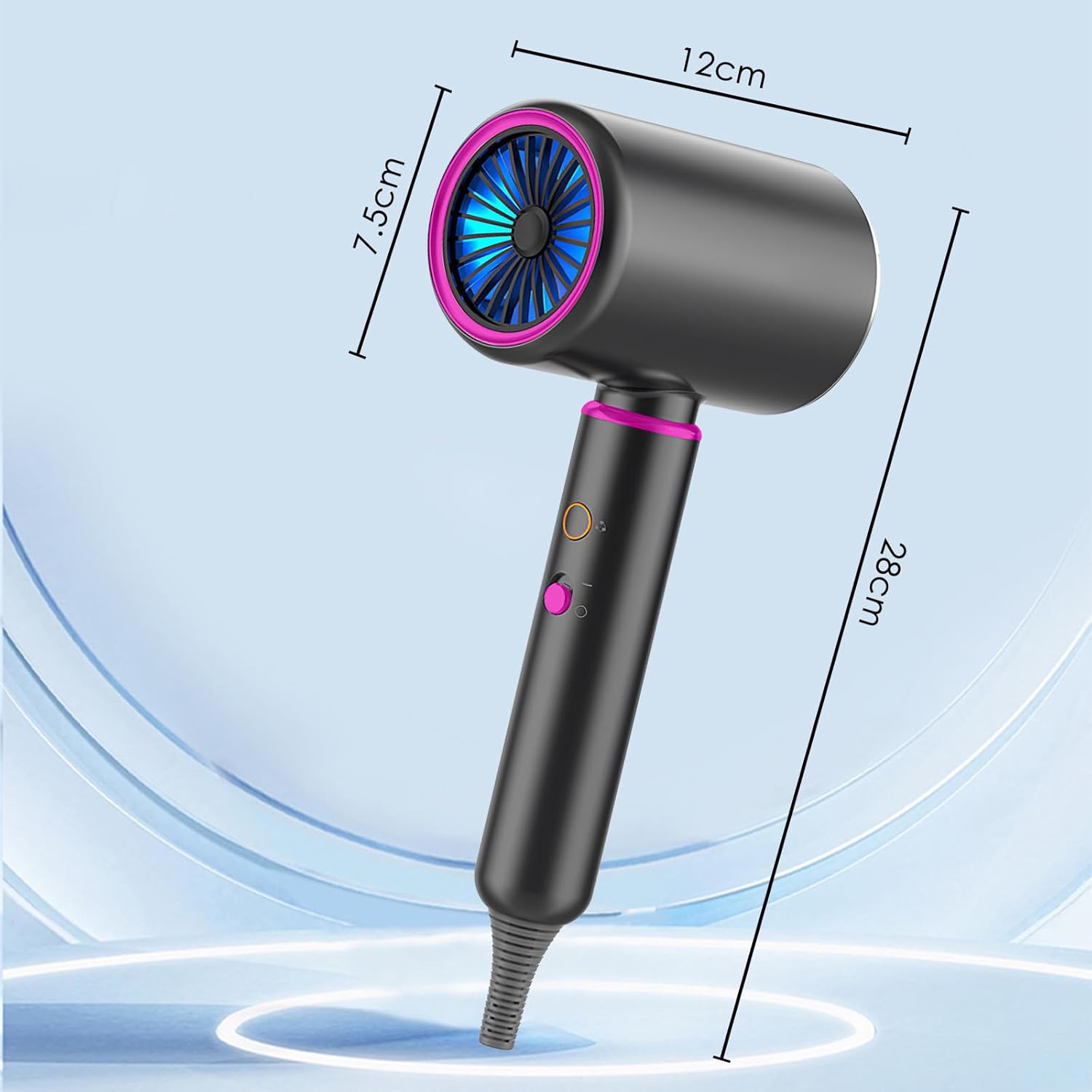 Sèche-cheveux professionnel - 2200W - 4 modes - ions - diffuseur - Gris 1