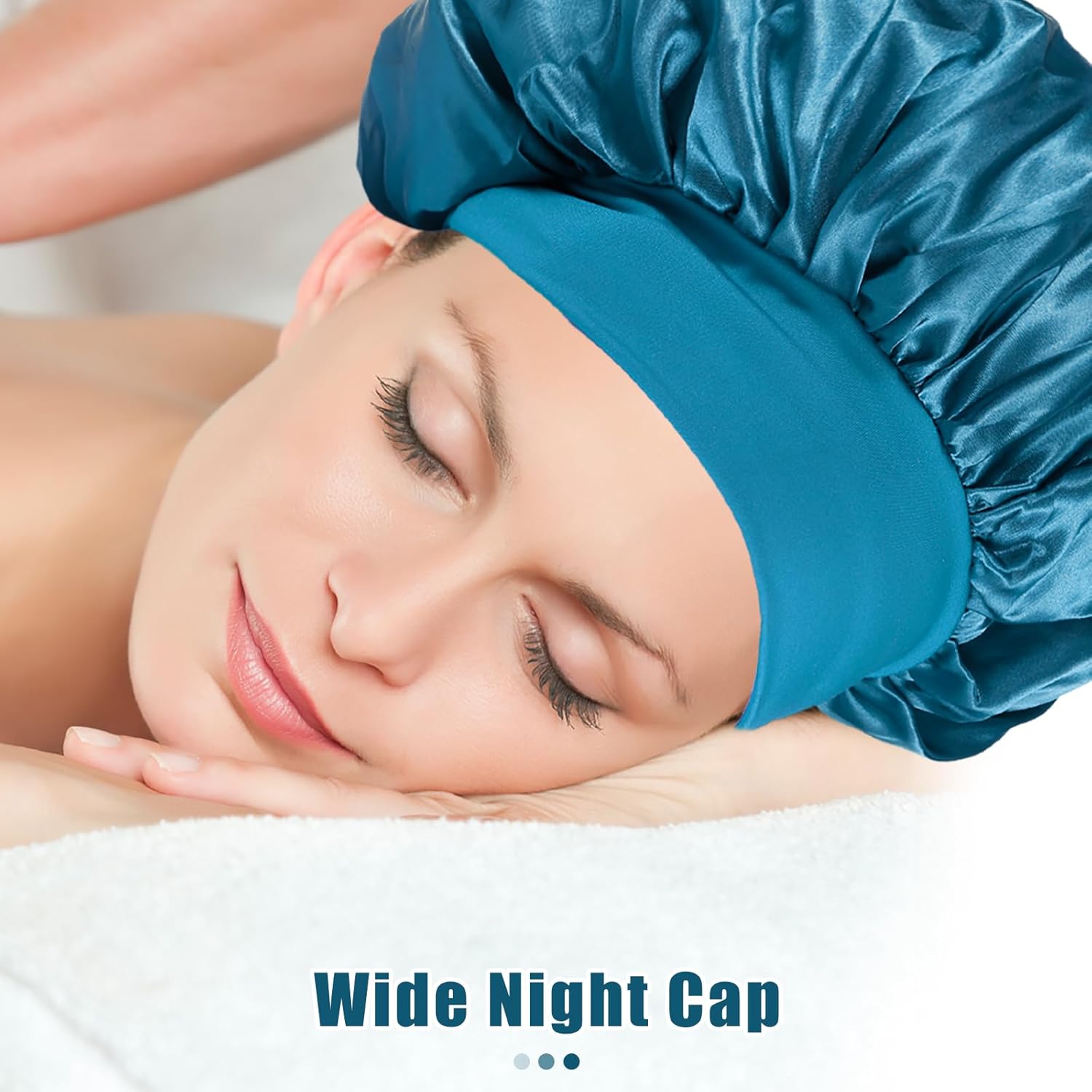 Bonnet cheveux - satin nuit, élastique, soin capillaire, confort