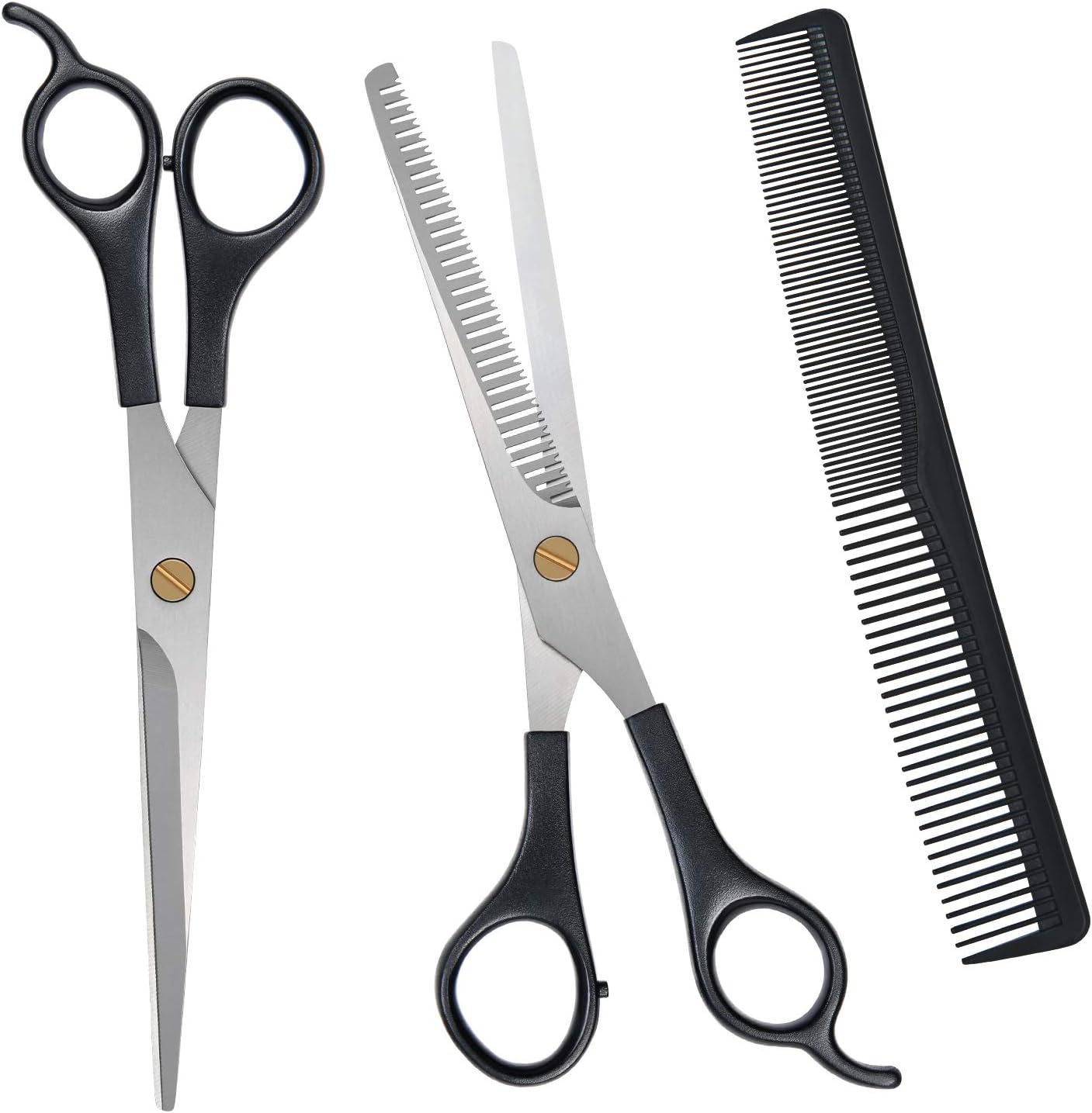 URAQT - Ciseaux de coiffure professionnel - 17,2cm - acier inox, peigne inclus