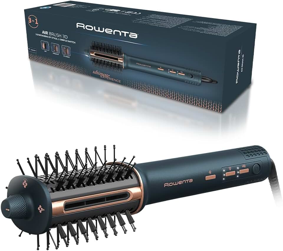 Rowenta - Air Brush 3D - Brosse soufflante 3 temp./vit. - Effet ionique, anti-frisottis, UB9720E0